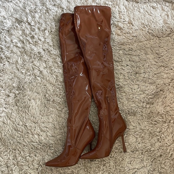 Steve Madden Shoes Steve Madden Knee High Latex Boots Poshmark